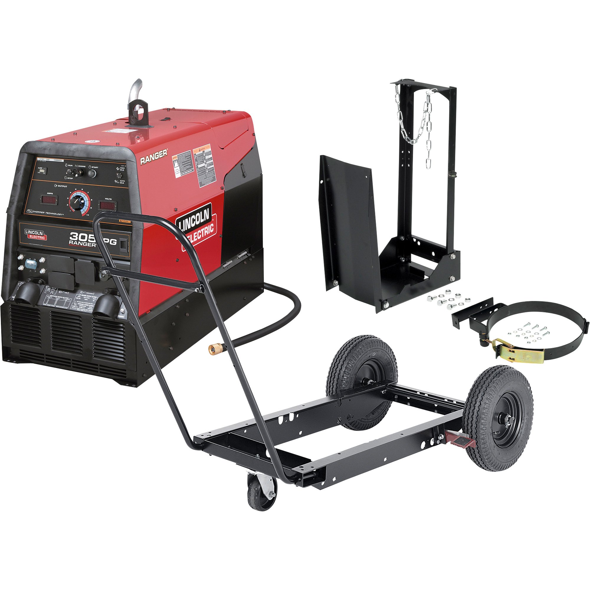 Lincoln Electric Ranger 305 LPG Multi-Process Inverter Welder/Generator Package with 25 HP Kohler LP Gas Engine, Undercarriage and Electric Start — 300 Amp DC Output, 9,000 Watt AC Power, Model# K3430-1